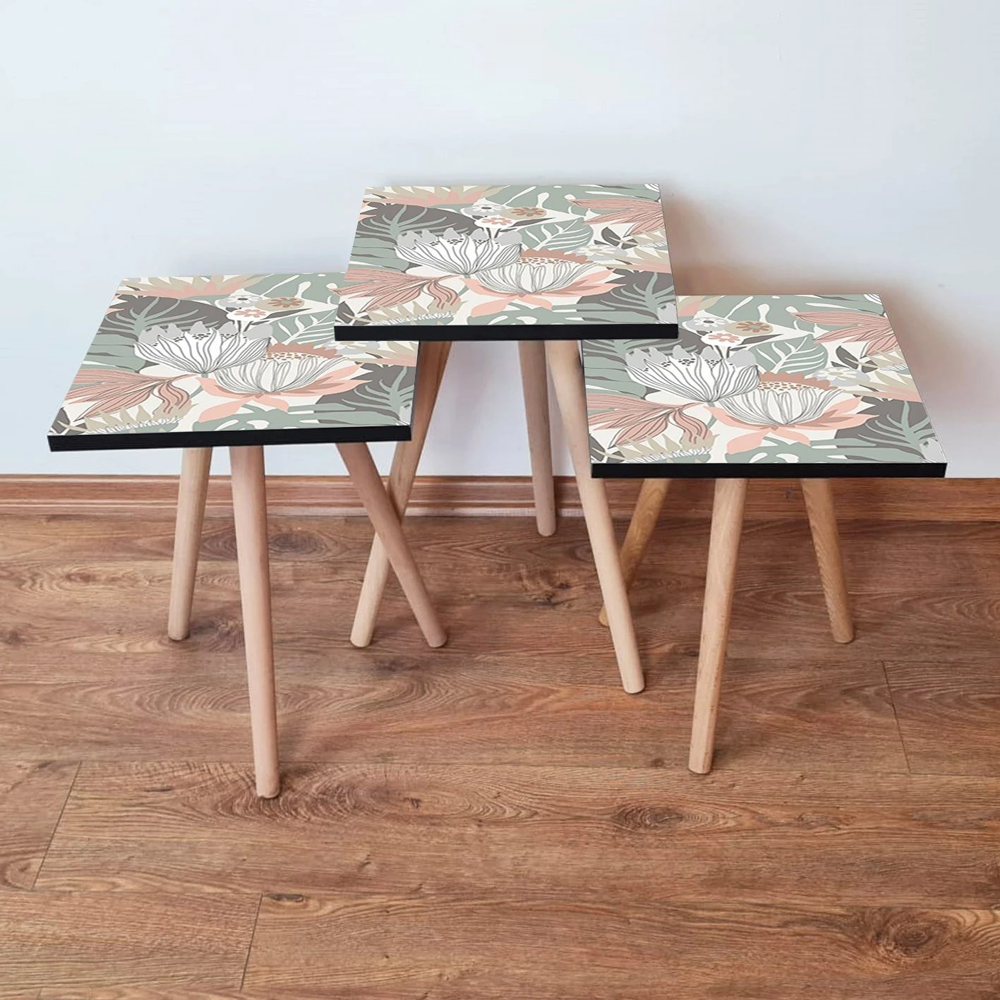 Set tavolinash ndihmëse të vendosshme, Skye Decor, 3Shp212, shumëngjyrëshe (3 copë)