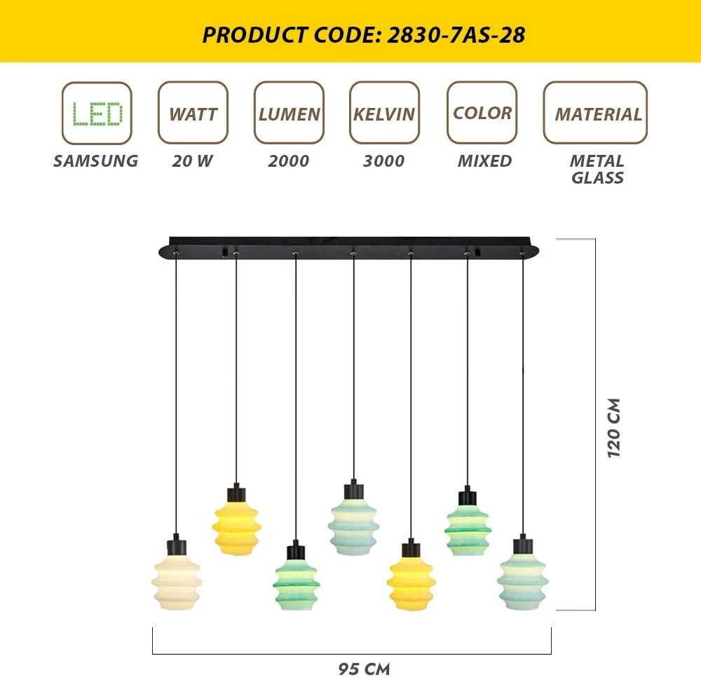 Llambadar Opviq, shumëngjyrësh, 2830-7AS-28