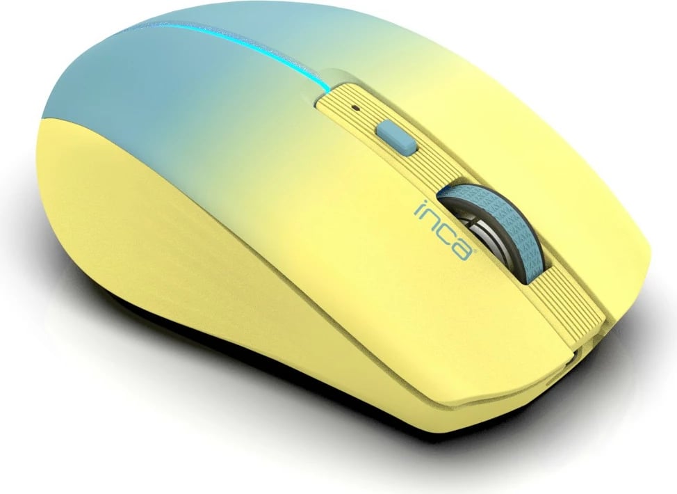Maus Inca IWM-511RS, wireless & Bluetooth, 1600 DPI, 6 butona, verdhë