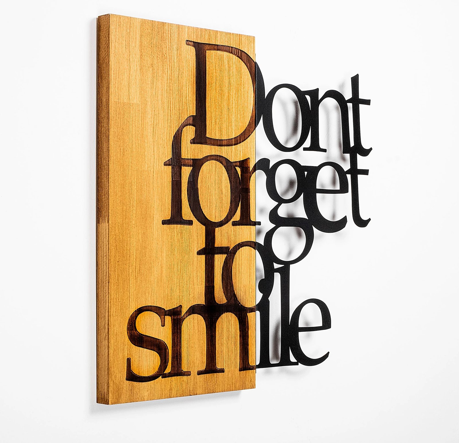 Aksesor dekorativ prej druri për mur, Wallity, MA-287, ngjyrë arre dhe e zezë