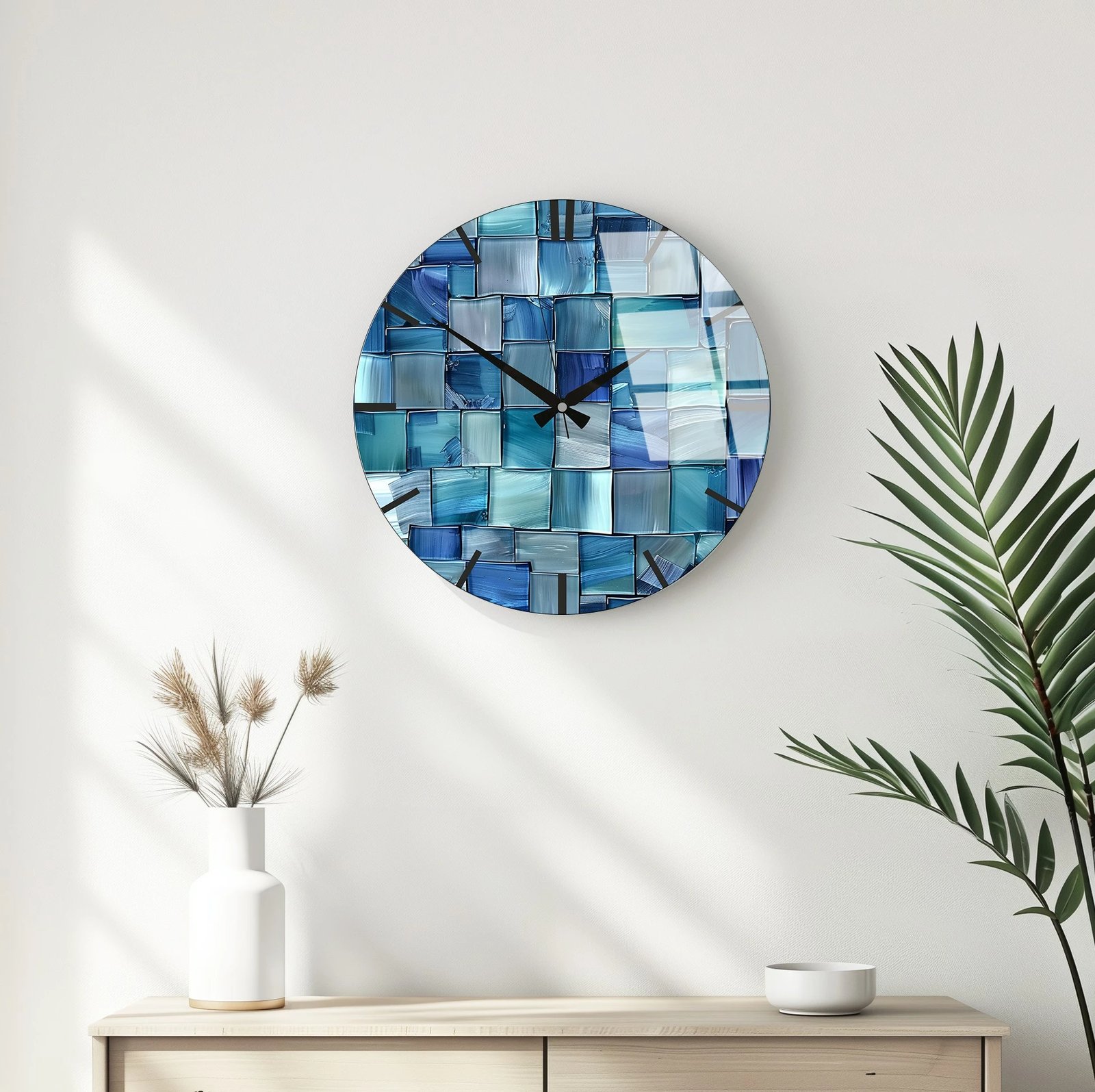 Orë muri dekorative prej xhami, Wallity Huhu337, shumëngjyrëshe, 40x40cm