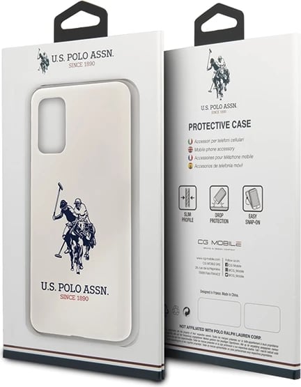 Mbështjellës U.S. Polo Assn. USHCS67SLHRWH Silicone për Samsung Galaxy S20+, Bardhë