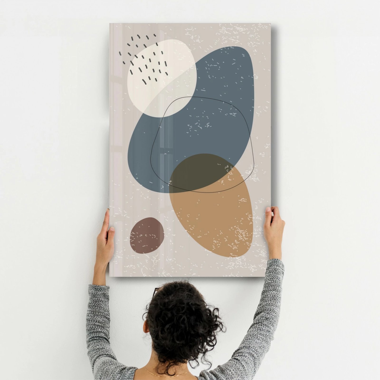 Pikturë dekorative prej xhami të temperuar, shumëngjyrëshe, Wallity CAM-1083, 46x72cm