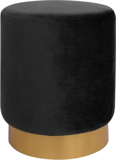 Karrige për bar Levy FH8408.04, kadife e zezë me bazë të artë, D35x43 cm