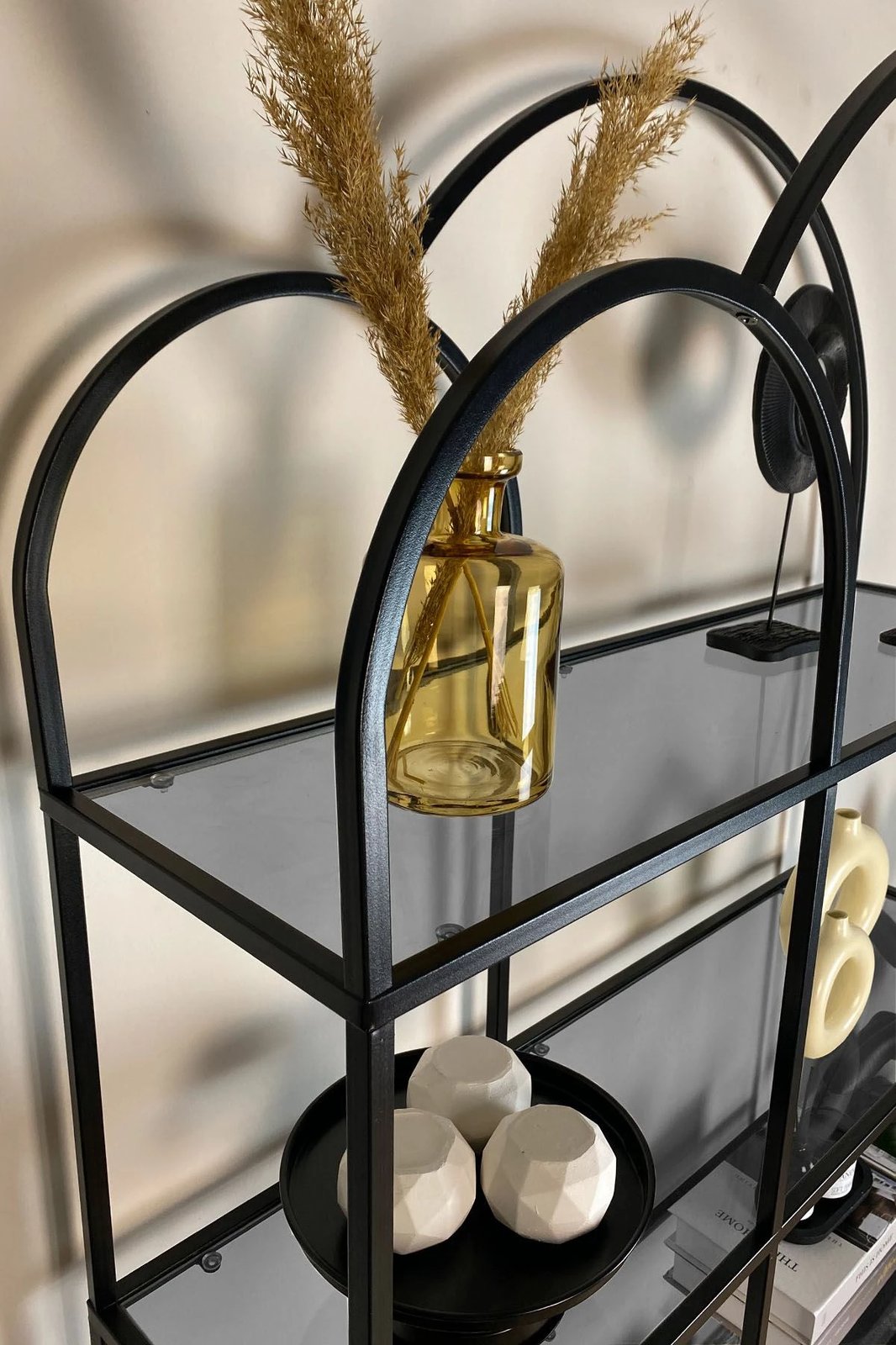 Raft librash Hanah Home, Twin, ngjyrë e zezë dhe fume