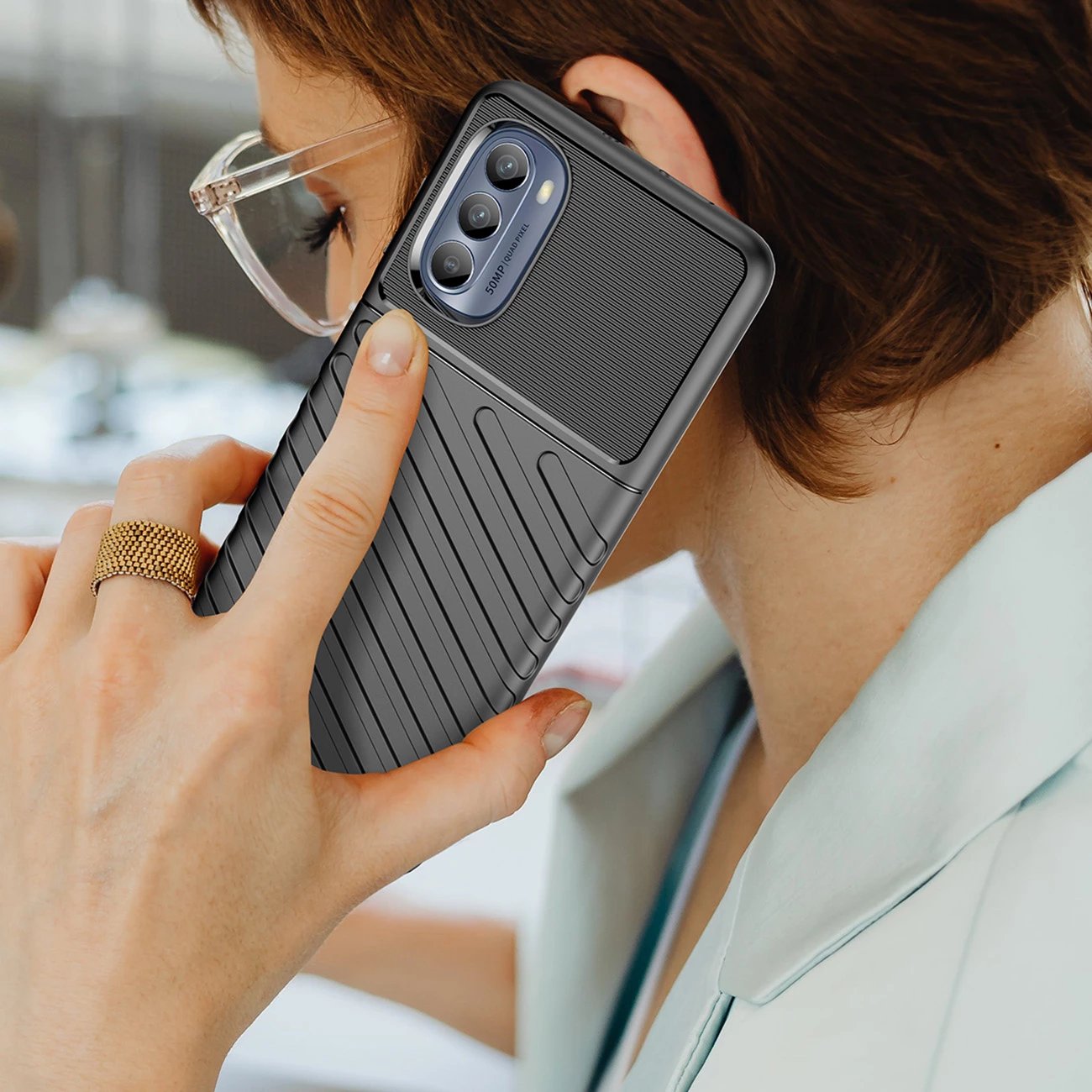 Mbështjellës Hurtel Thunder Case për Motorola Moto G62 5G, TPU, i zi