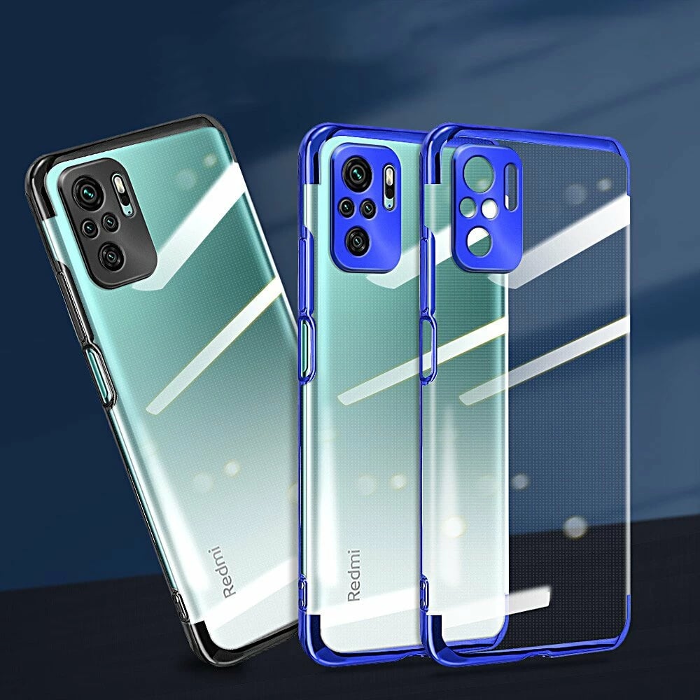Mbështjellës Hurtel Clear Color 0.3mm për Xiaomi Redmi Note 10 5G / Poco M3 Pro, TPU, i tejdukshëm me kornizë të zezë