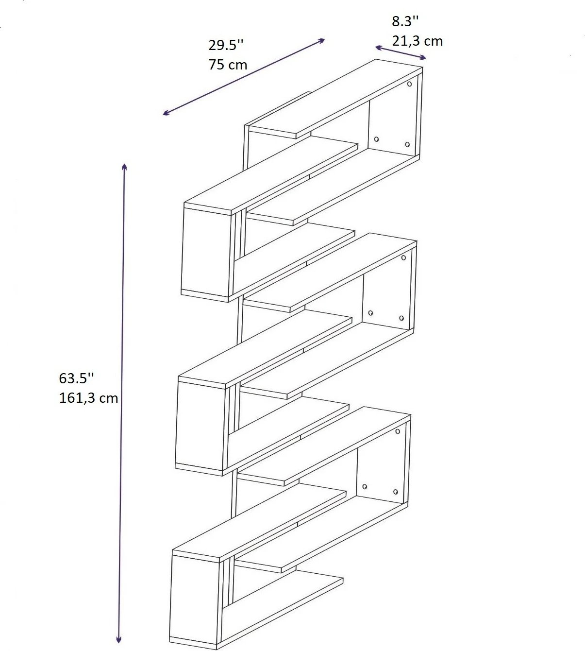 Raft librash Skye Decor, ngjyrë arr