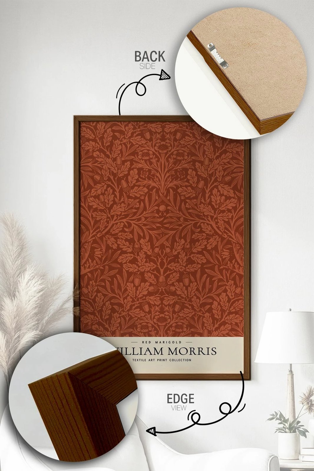 Pikturë dekorative me kornizë, shumëngjyrëshe, Wallity, Lmnmdlkahve37, 33x48cm