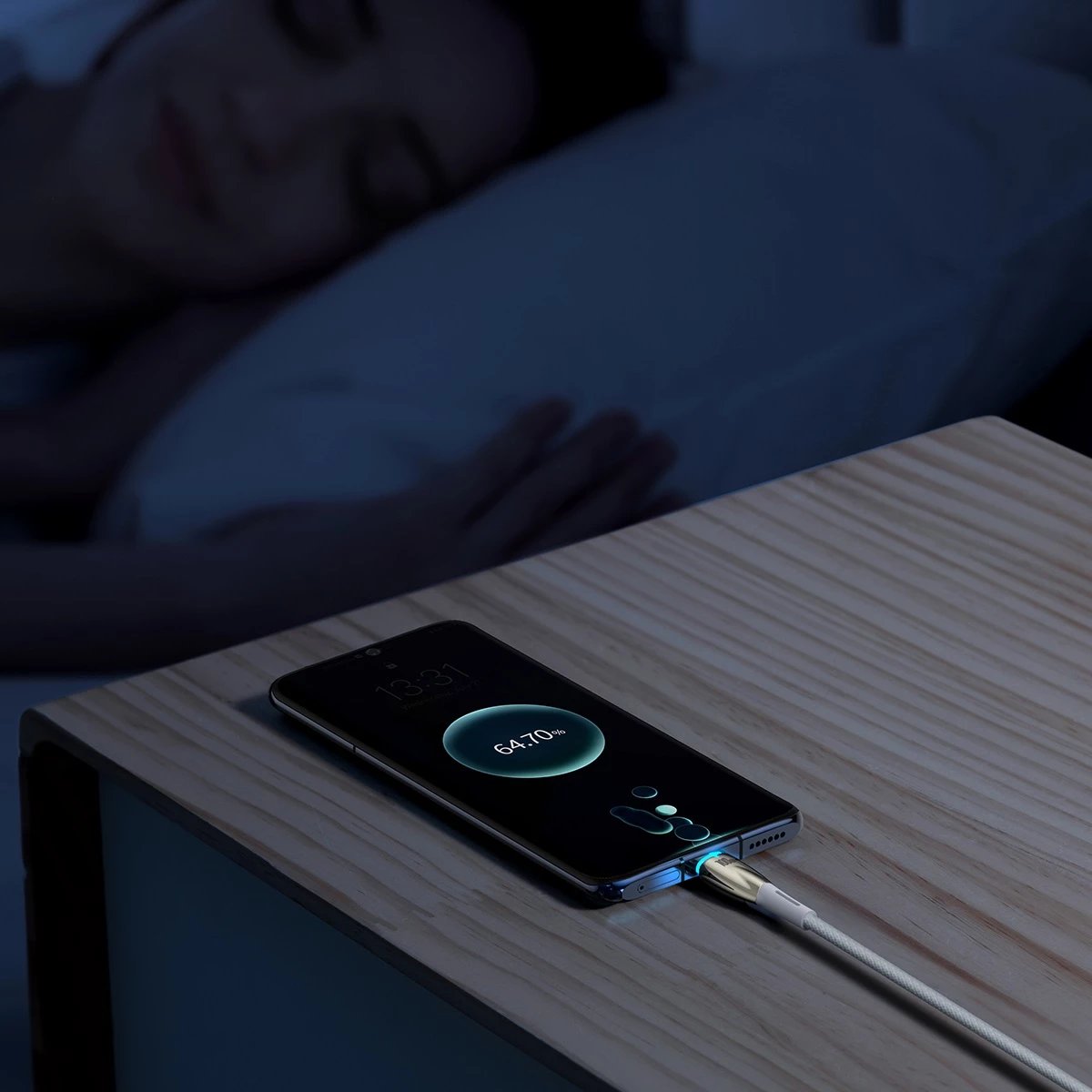 Kabllo karikimi dhe të dhënash Baseus Glimmer Series, USB-A në USB-C, 1m, 100W, Bardhë