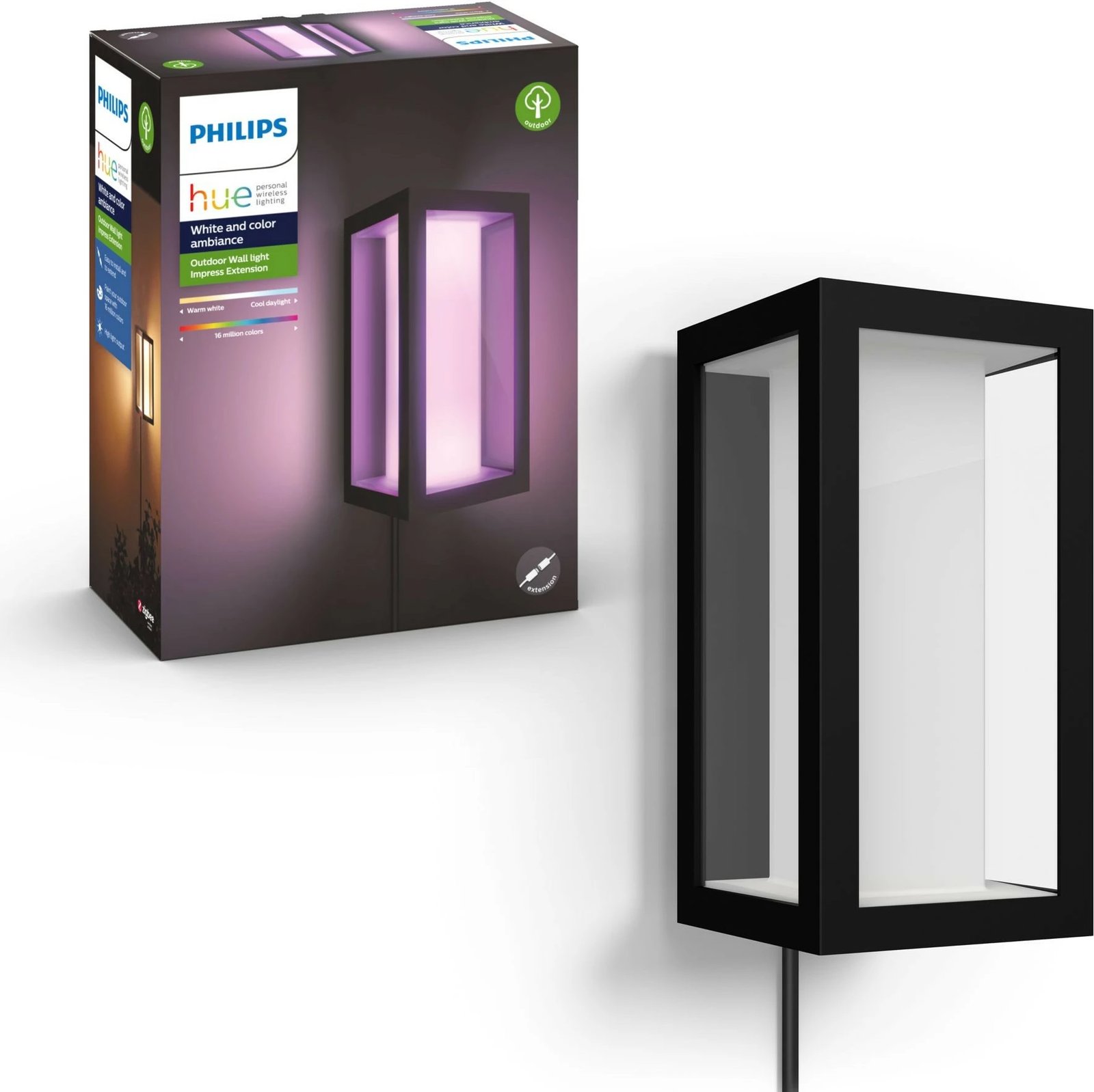 Dritë muri Philips Hue Impress, LED, e zezë, ngjyra të ndryshme Dritë muri Philips Hue Impress, LED, e zezë, ngjyra të ndryshme