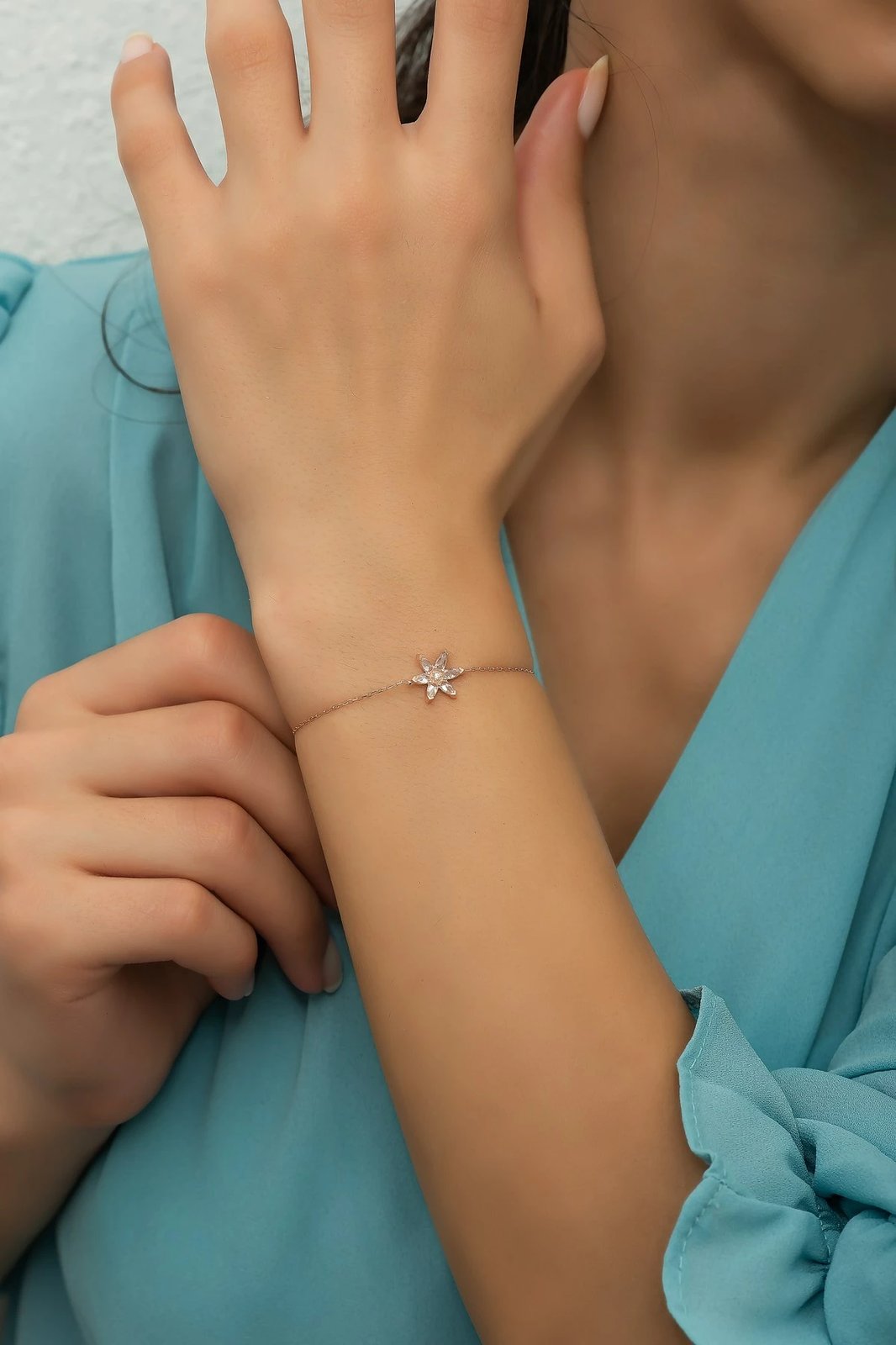 Byzylyk argjendi Jumeon, ngjyrë rozë e artë dhe e bardhë, NRZ99765