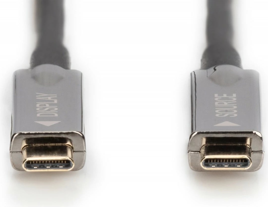 Kabllo USB Type C Digitus AK-330160-150-S, 15m, 4K/60Hz, E zezë