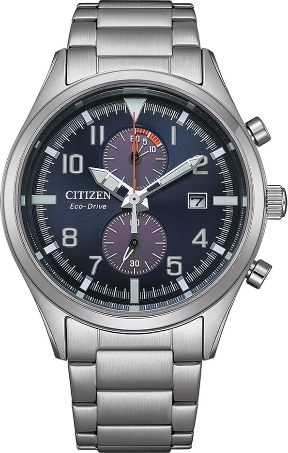 Orë dore për meshkuj CITIZEN Mod. SPORT CHRONO Eco Drive, argjendtë