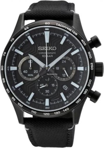 Orë dore për meshkuj SEIKO SSB417P1, e zezë