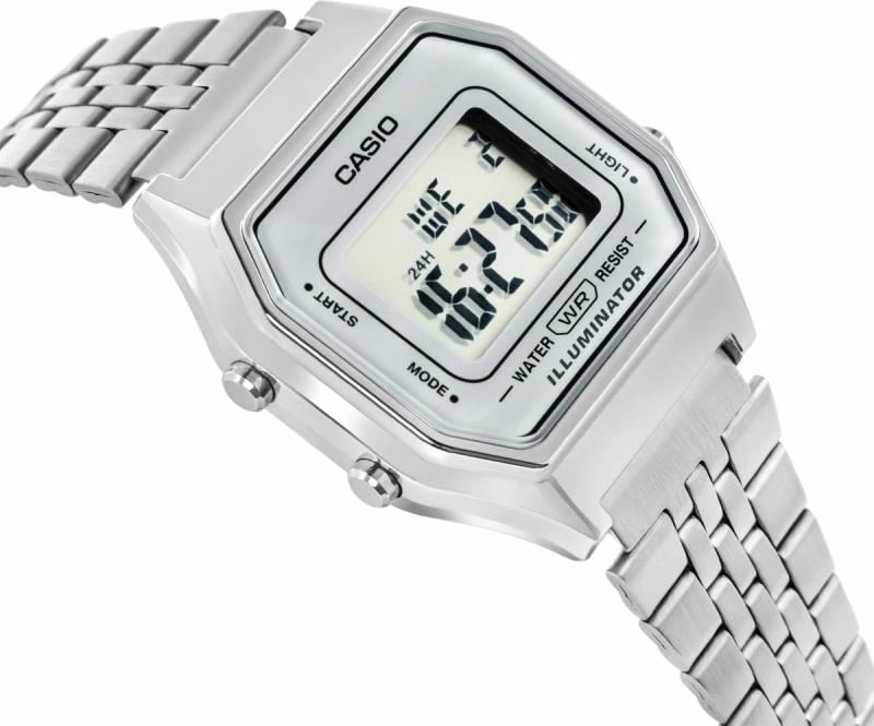 Orë dore digjitale për femra CASIO, argjend