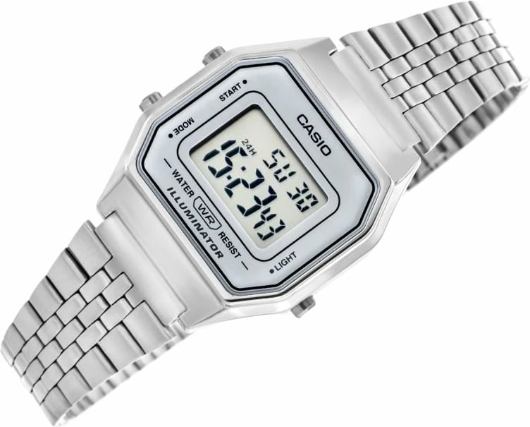 Orë dore digjitale për femra CASIO, argjend