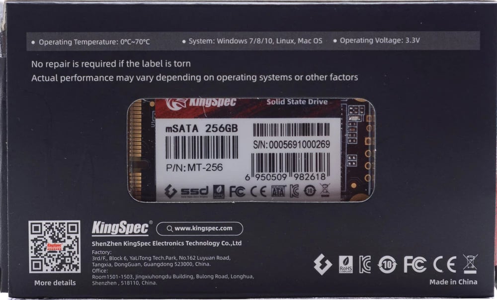 Ssd KINGSPEC SSD 256GB