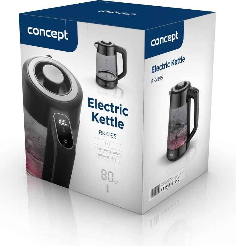 Ibrik elektrik Concept RK4195, xham, 1.7L, kontroll temperature, zi Ibrik elektrik Concept RK4195, xham, 1.7L, kontroll temperature, zi