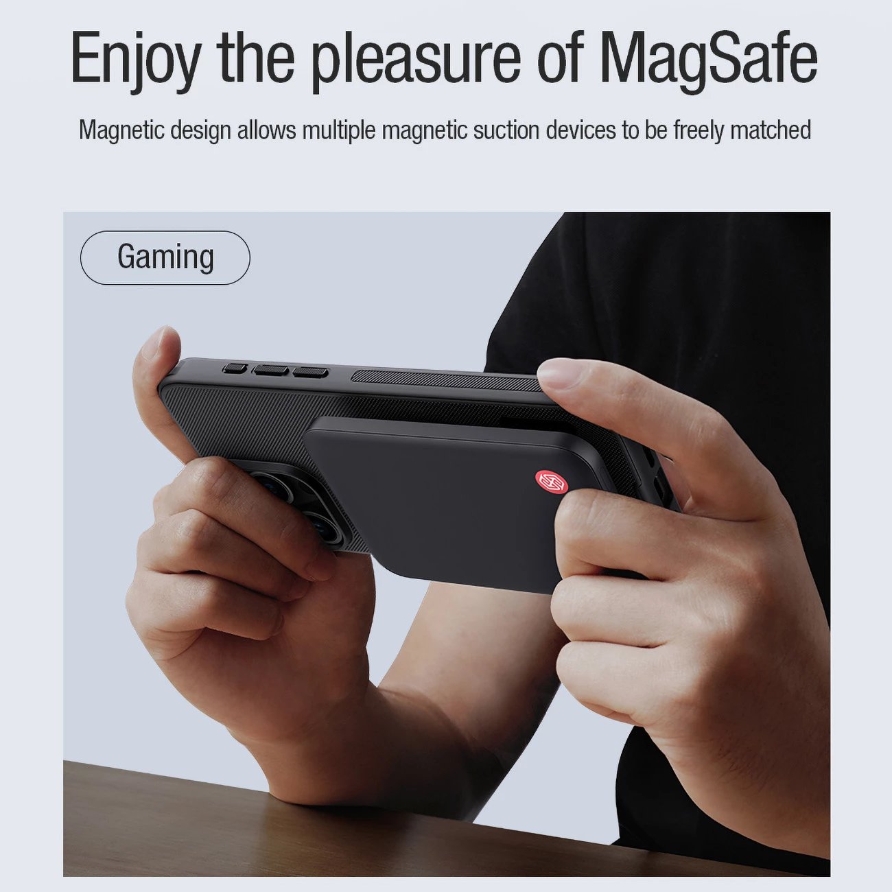 Mbështjellës Nillkin Super Frosted Shield Pro Magnetic për iPhone 15 Pro Max, i zi