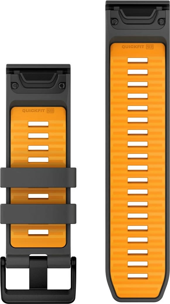 Rrip silikoni Garmin QuickFit 26mm për Smartwatch, grafit/portokalli