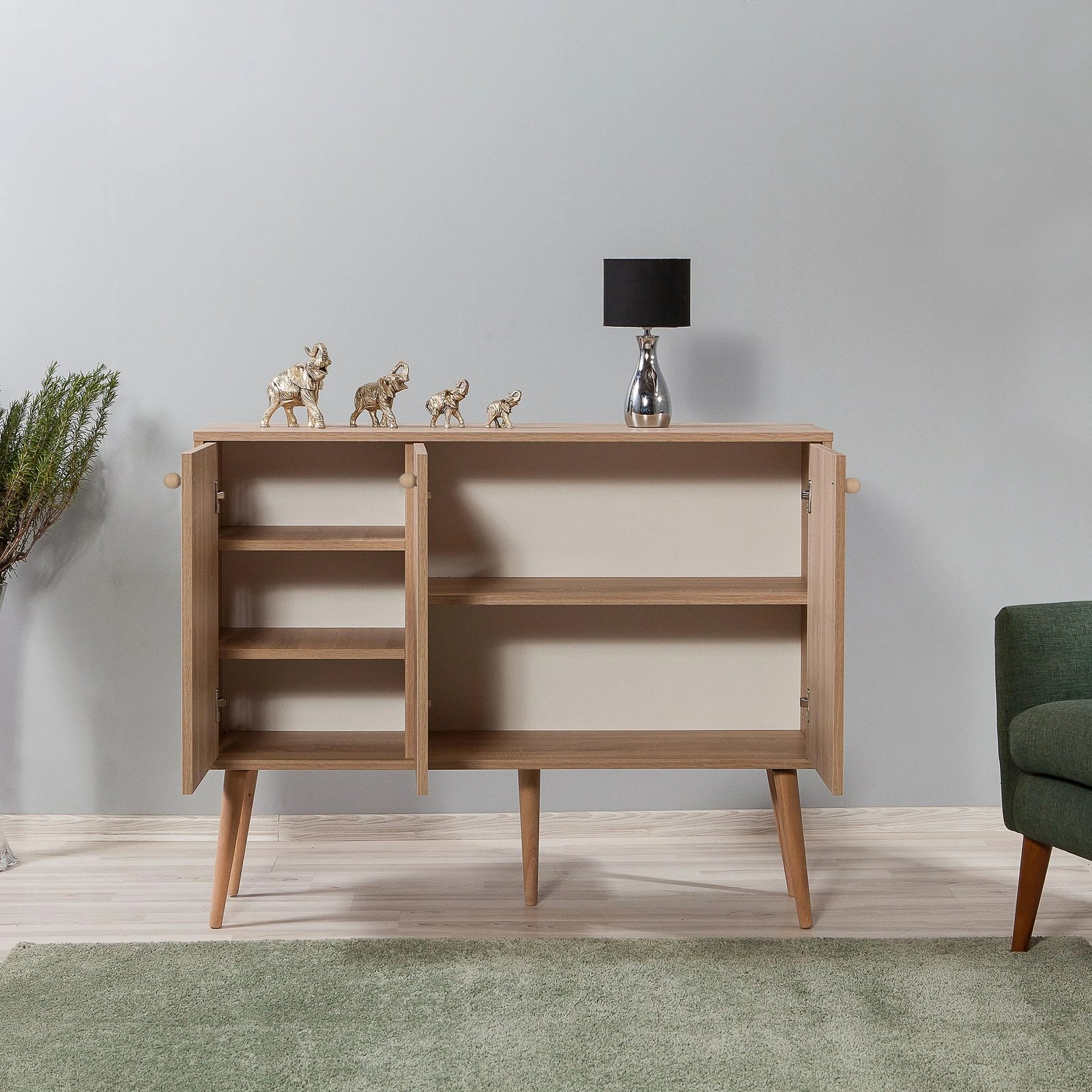 Konsol Hanah Home, Mega - 729, ngjyrë lisi Sonoma