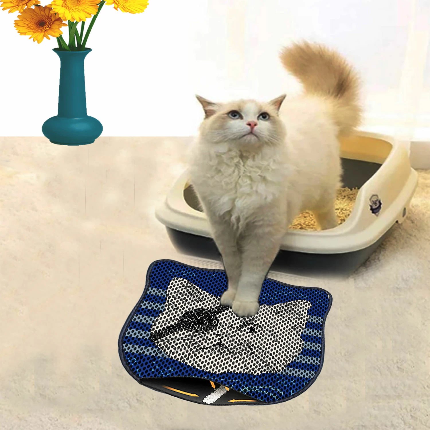 Tapet për rërë mace, shumëngjyrësh, Kdkafa0206