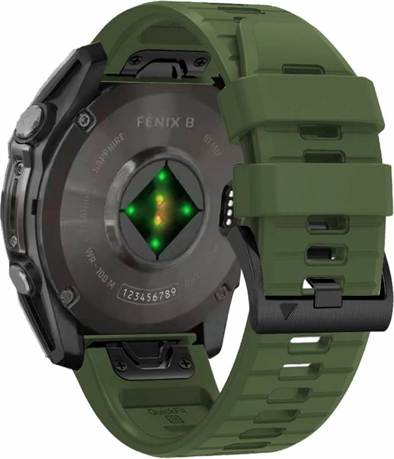 Rrip silikoni Tech-Protect për Garmin Fenix 5X/5X Plus/6X/6X Pro/7X/8, 51 mm, Gjelbër