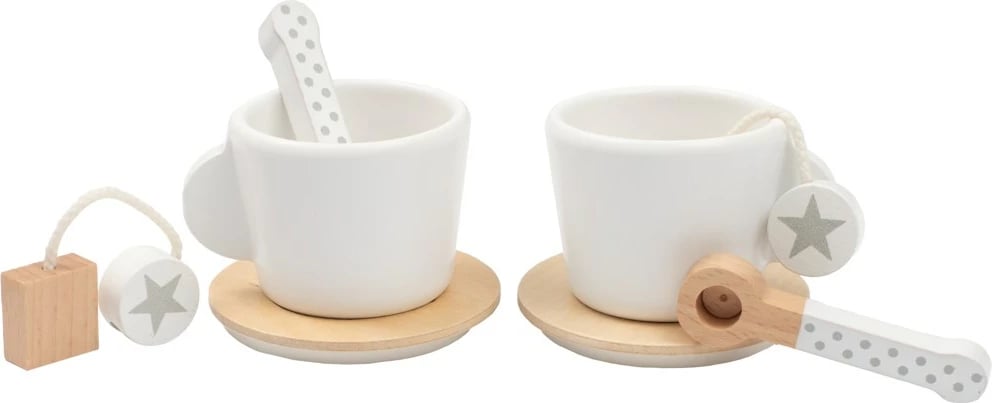 Set çaji druri për fëmijë, BABY MIX, Montessori, me tepsi 24x20 cm dhe 2 filxhanë me aksesorë, 3+