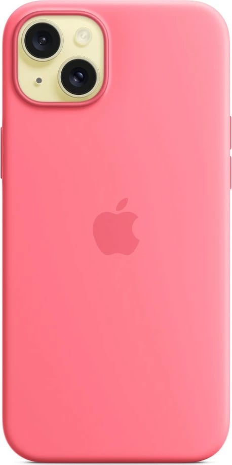 Mbështjellës silikon për celular Apple iPhone 15 Plus, MagSafe, rozë