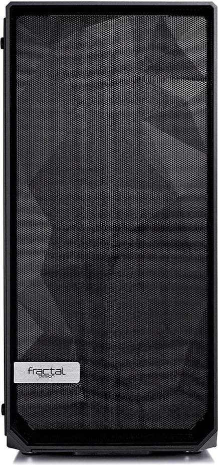 Kasë Fractal Design Meshify C Blackout, Midi Tower, ATX/ITX/mATX, xham i temperuar, e zezë
