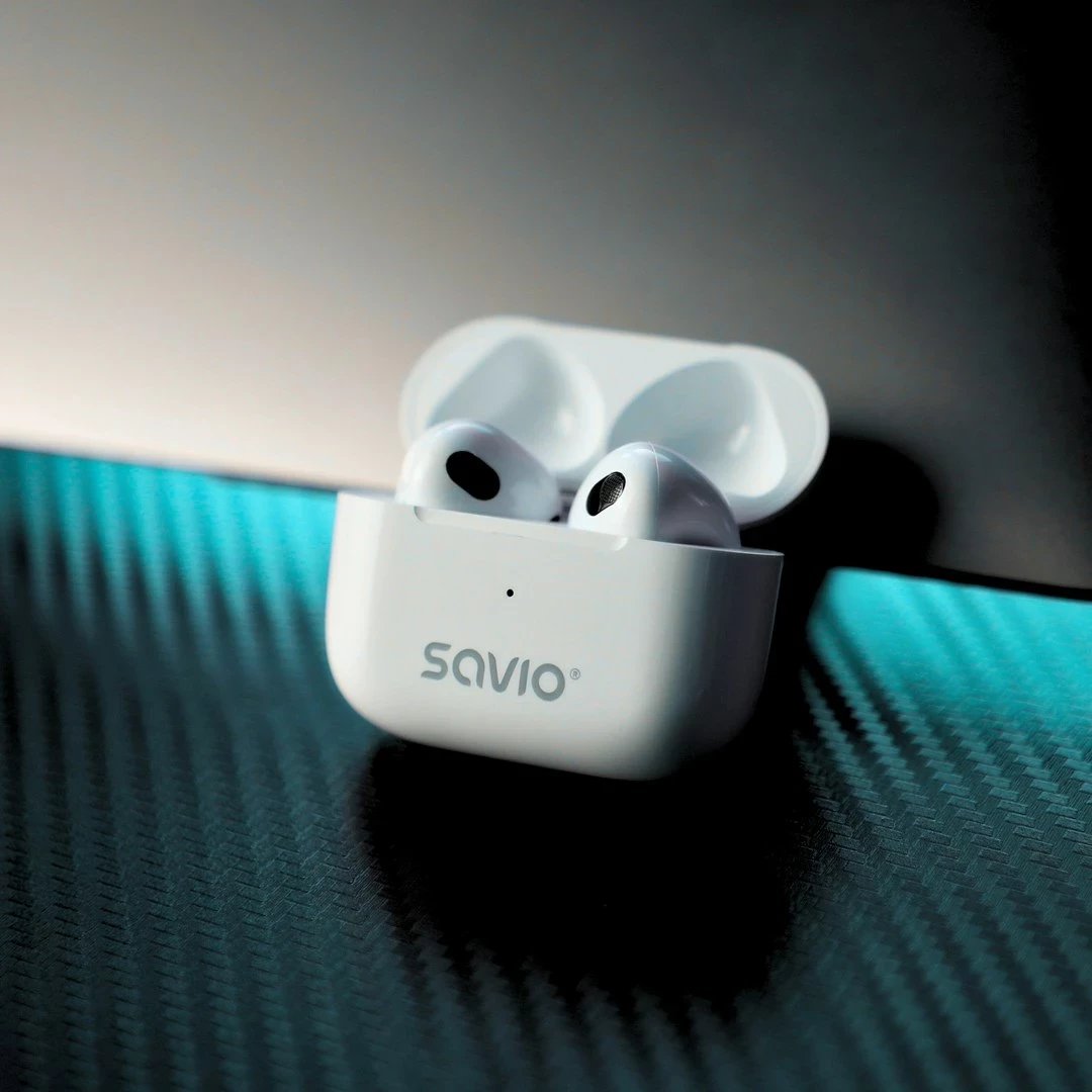 Kufje SAVIO TWS-01 PRO, wireless, earbuds, të bardha
