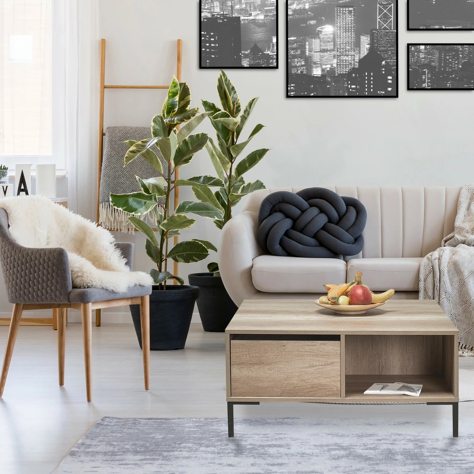 Tavolinë e ulët Hanah Home, ngjyrë taupe, Shp-660-Tt-1