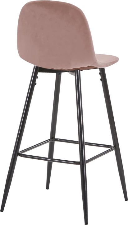 Karrige për bar mesatare Bella, ngjyrë mollë e kalbur, këmbë metali të zeza, 41x47x93cm