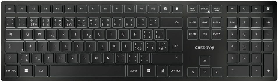 Tastierë Cherry KW 9100 SLIM, Wireless, RF Wireless + Bluetooth, e zezë