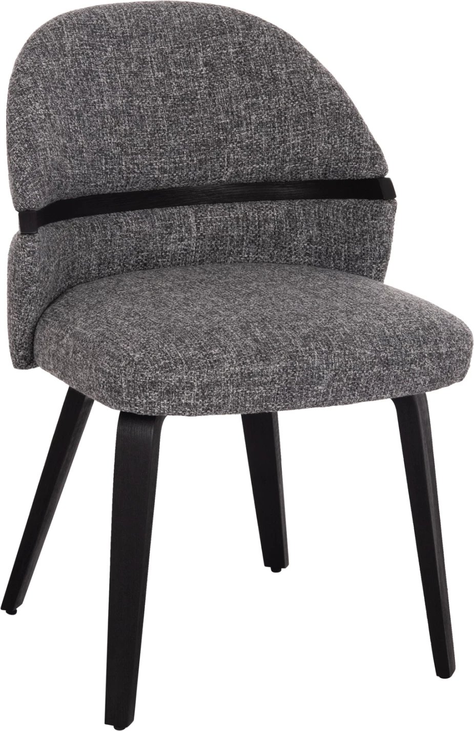 Karrige ngrënieje DEKKER, dru i zi, stof gri, FH18249.02, 50x60x80cm