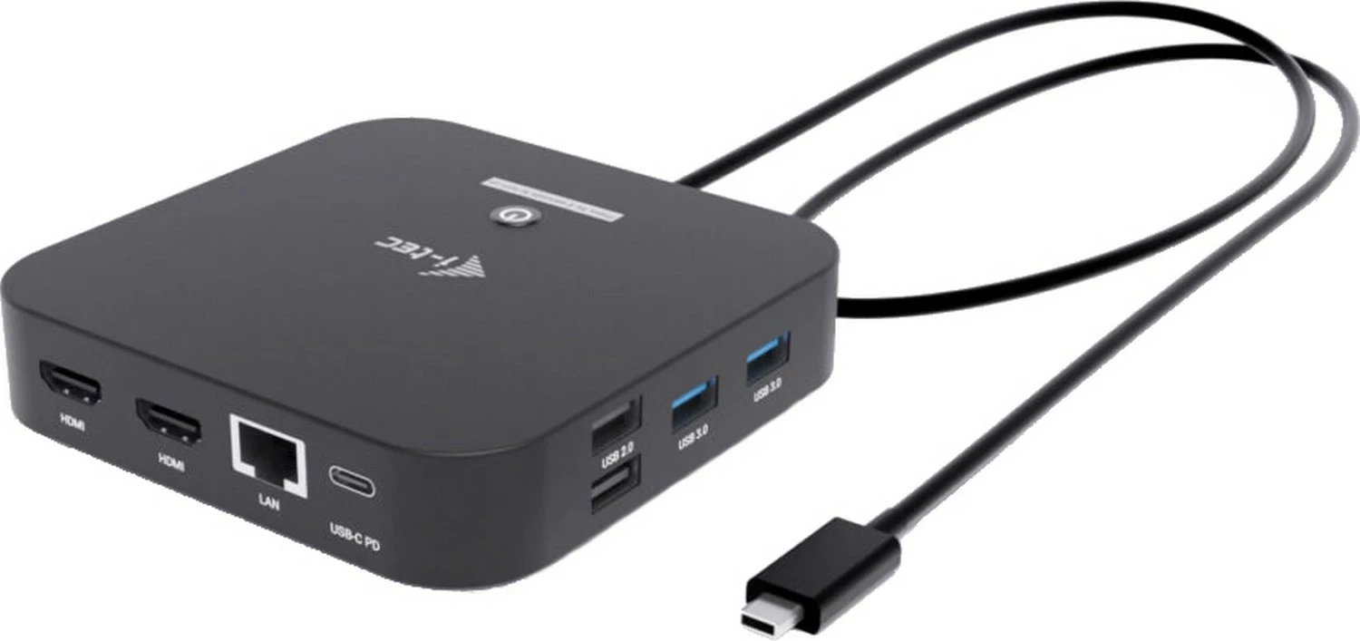 Doking stacion i-tec USB-C Dual HDMI, 2xHDMI 4K 60Hz, 2x USB-C, 4x USB-A, Power Delivery 100W, LAN, Audio, zi