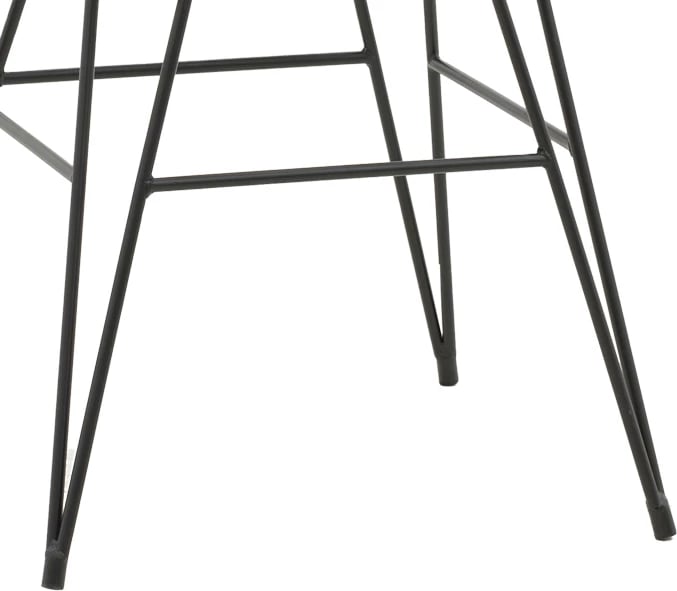 Set tavoline me karrige Naoki V, rattan, ngjyrë natyrale dhe metal i zi, 80x80x78cm