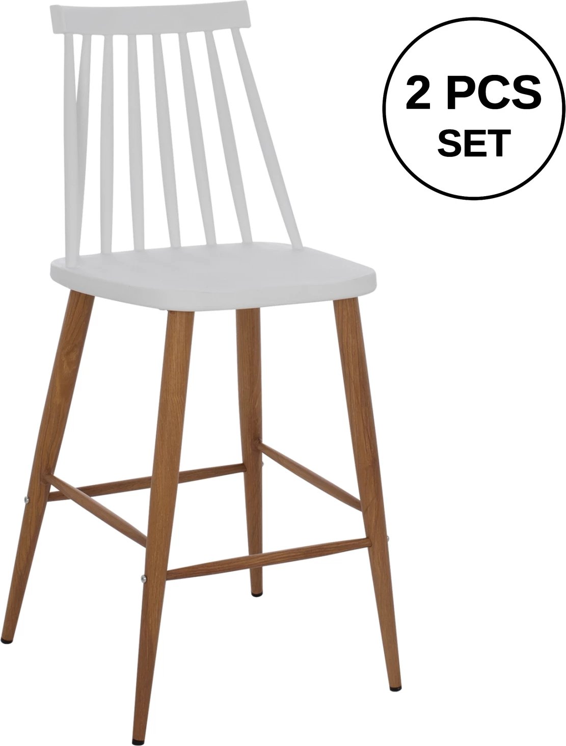 Karrige për bar FH9300.01 e bardhë, lartësi mesatare, 43x45x97 cm, set prej 2 copë