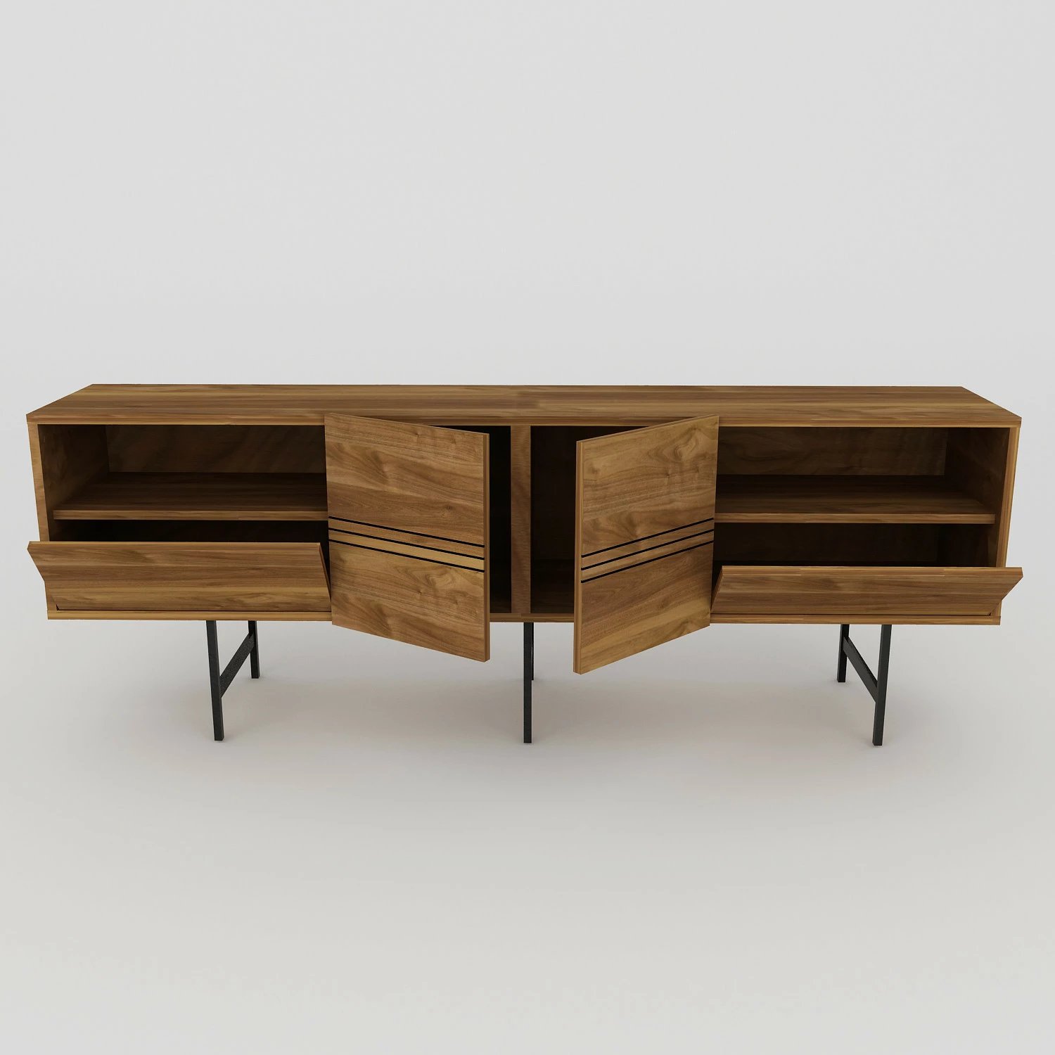 Komodë TV Hanah Home, Derin, ngjyrë arre, e zezë