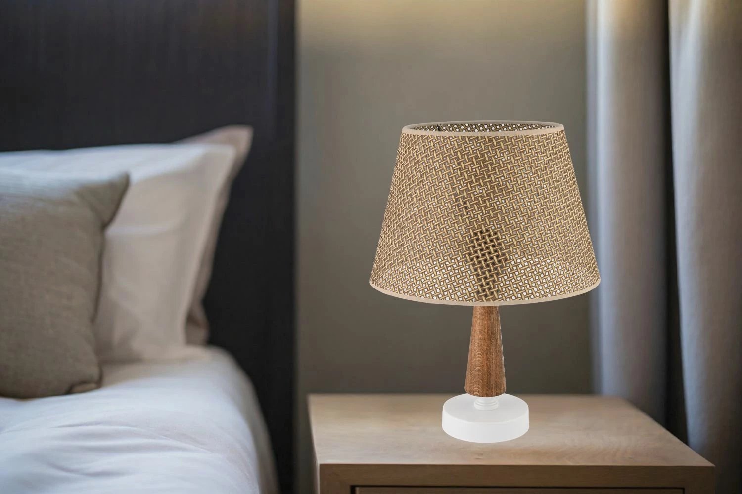 Llambë tavoline Opviq, 302 Hazeran, ngjyrë deve, kafe, e bardhë