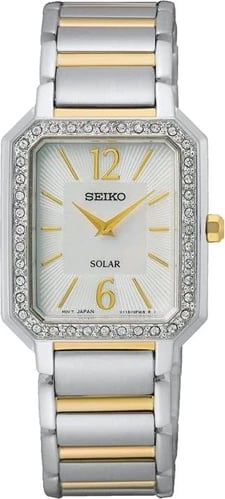 Orë dore SEIKO SUP466P1 për femra, argjend dhe ar