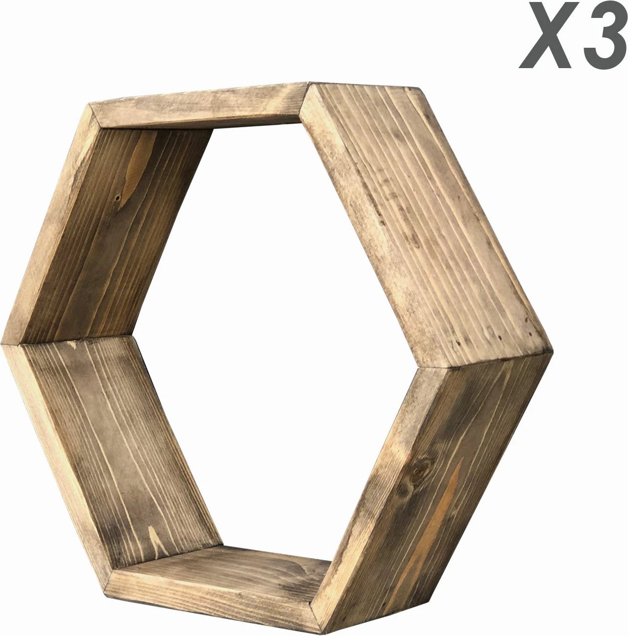 Set rafesh për mur, dru i fortë, ngjyrë arre, Skye Decor, Raf109 (6 copë)