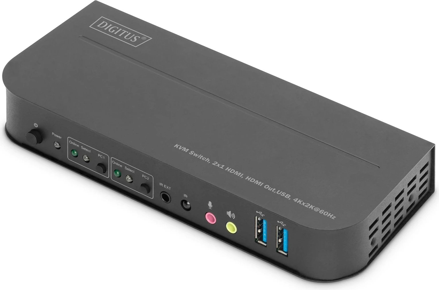 Switch DIGITUS DS-12874, 2x1 HDMI, HDMI Out, USB, 4Kx2K@60Hz, Zi