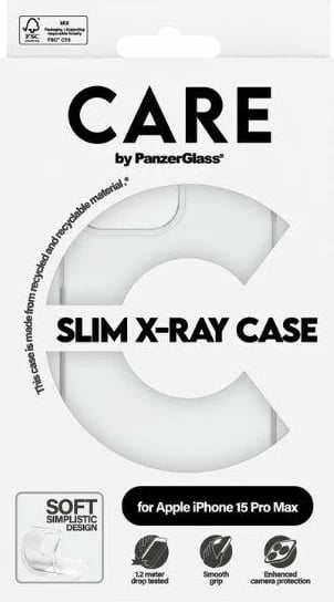 Mbështjellës PanzerGlass CARE Slim X-Ray për iPhone 15 Pro Max, Transparent