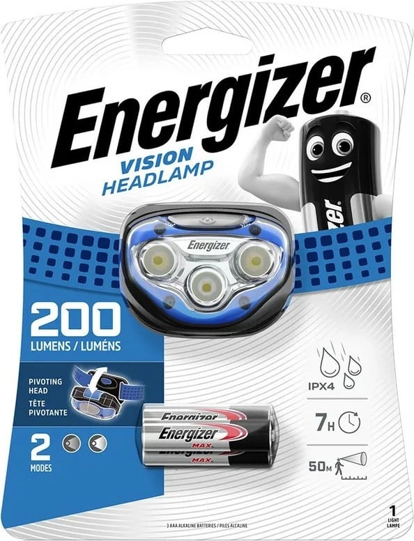 Llambë koke Energizer 6 LED, 3AAA, Gri/Kuqe