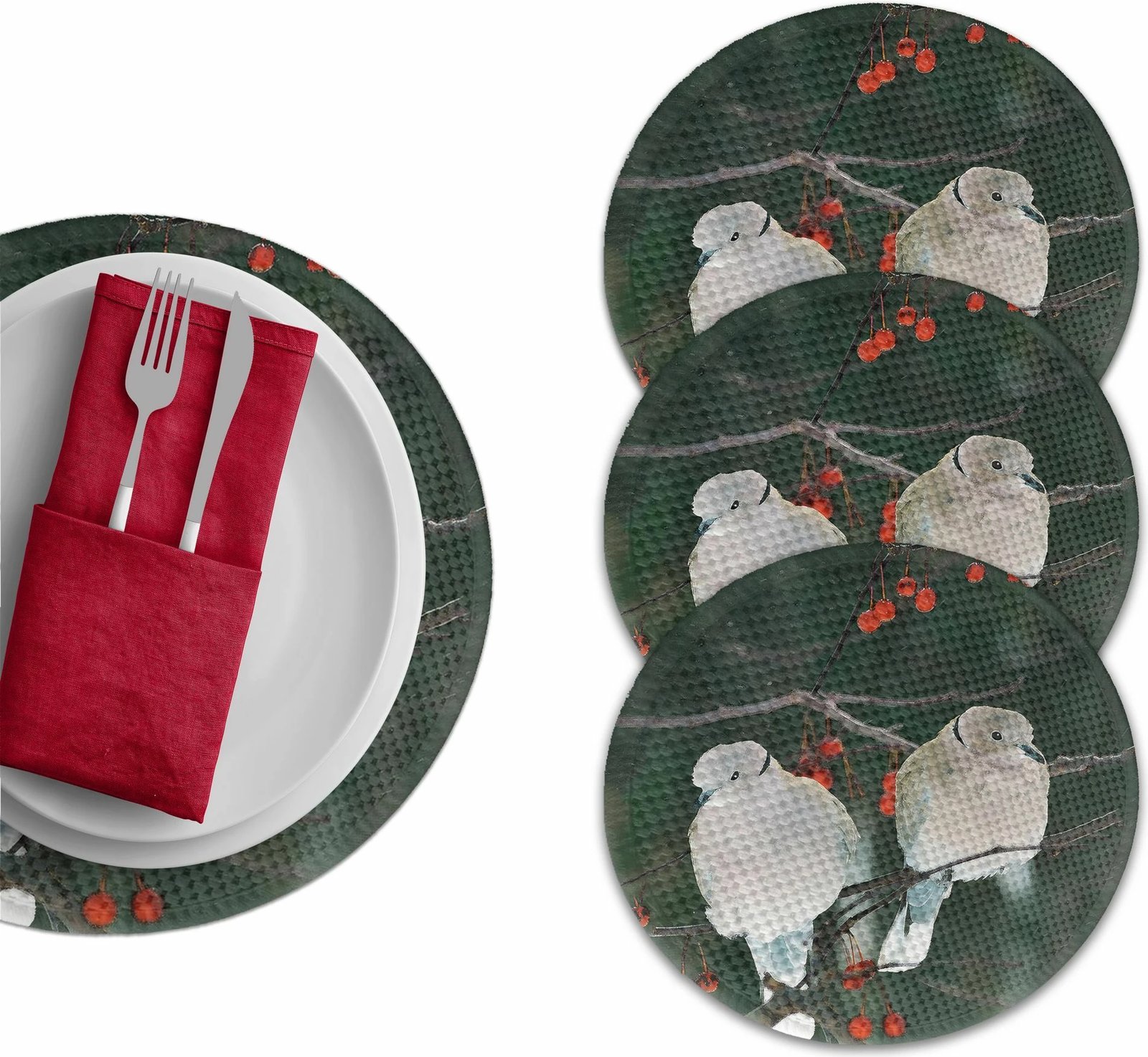 Nënshtrat tavoline Hermia Concept, shumëngjyrësh, 37cm, set prej 4 copash