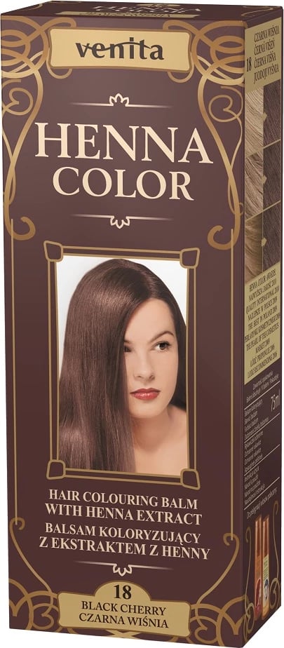 Balsam ngjyrues për flokë Venita Henna Color 18 Black Cherry për femra 75ml