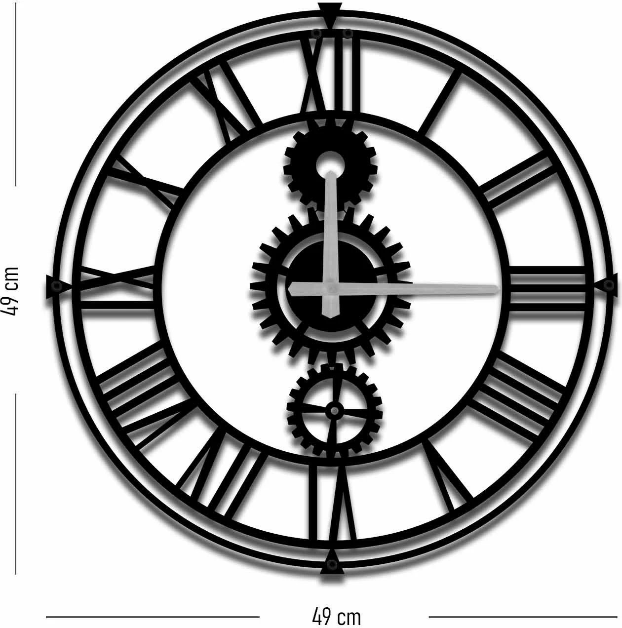 Orë muri dekorative metalike Wallity, MTS - 010, e zezë, 49x49cm