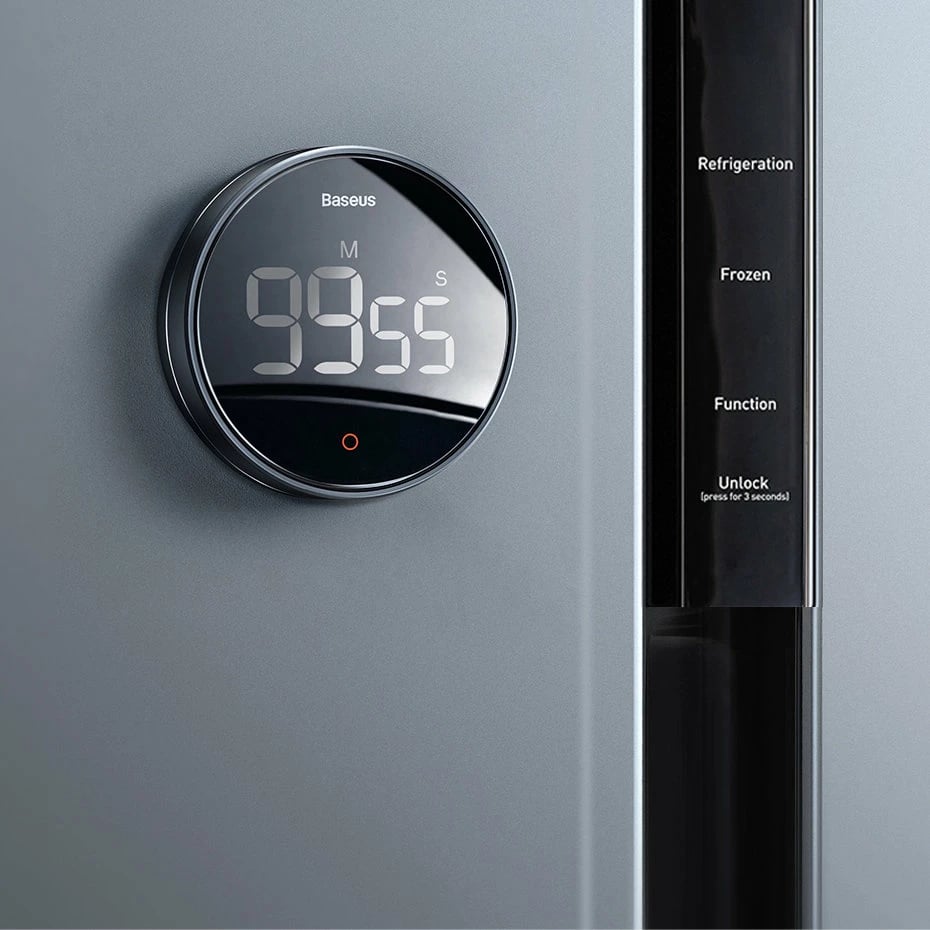 Timer elektronik Baseus Heyo Pro, FMDS000013, LED, magnet, gri Timer elektronik Baseus Heyo Pro, FMDS000013, LED, magnet, gri